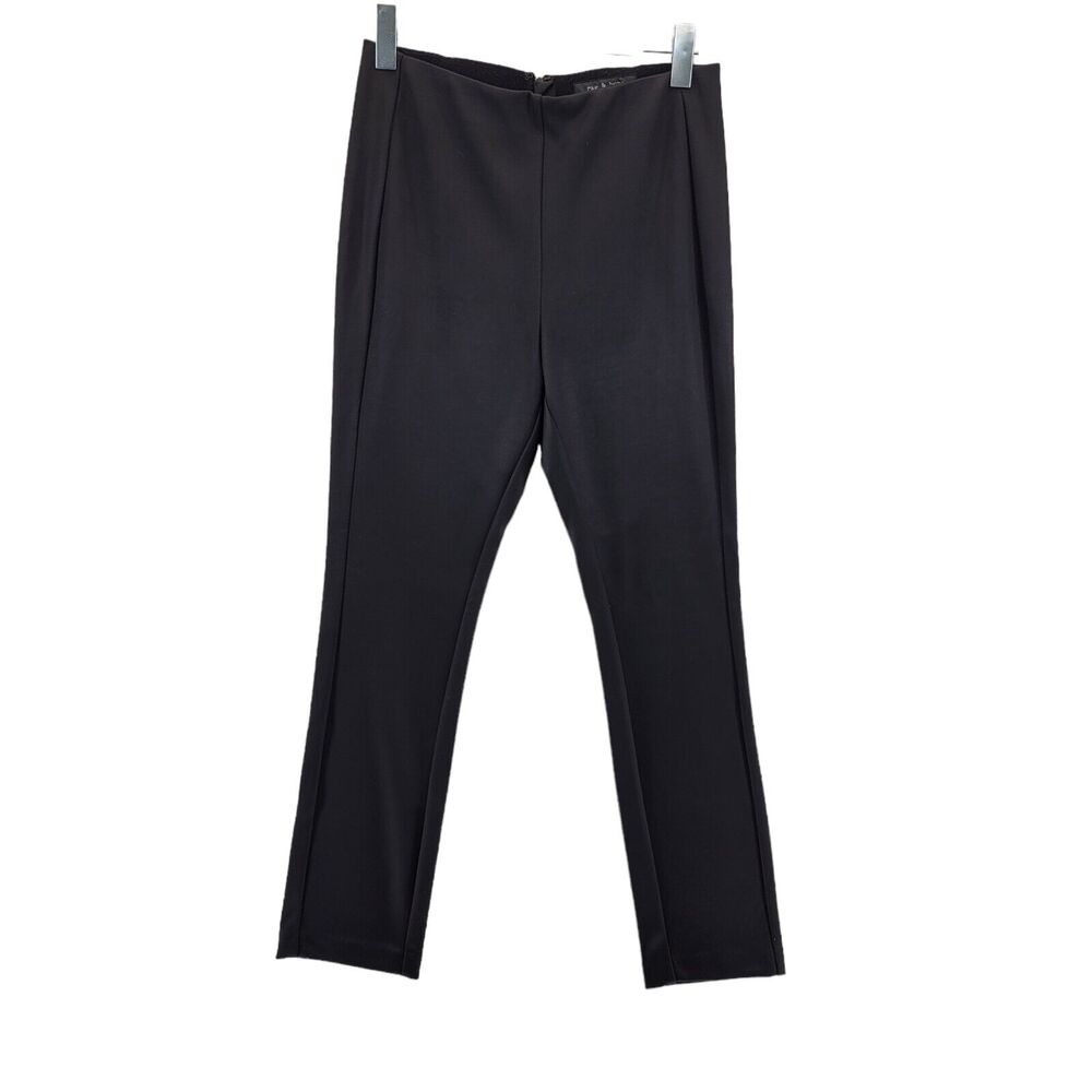 Rag & Bone Simone Skinny Pants Size 10 Black Sateen‎ High Rise Stretch Cropped